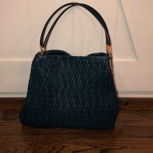 Coach rich green leather shoulder bag